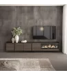 Mueble TV suspendido con chimenea eléctrica