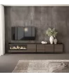 Mueble TV suspendido con chimenea eléctrica