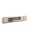 Mueble TV con chimenea eléctrica beige 315x35x61cm