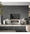 Meuble TV avec cheminée électrique et design industriel