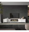 Mueble TV con chimenea eléctrica blanco y roble 315x61x35cm