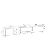 Mueble TV con chimenea eléctrica blanco y roble 315x61x35cm