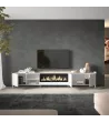 Meuble TV avec cheminée électrique et design industriel