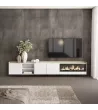 Meuble TV suspendu avec cheminée électrique