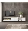 Meuble TV suspendu avec cheminée électrique