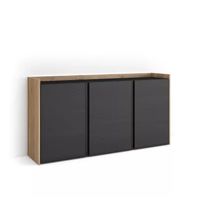 Buffet avec lumières | noir et chêne