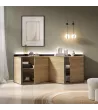 Aparador con LED | Roble y negro
