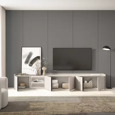 Mueble TV con luces LED Beige