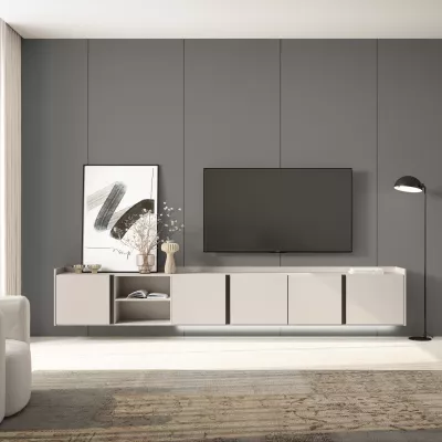 Meuble TV suspendu avec lumières LED