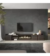 Mueble TV con chimenea eléctrica y luces LED