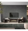 Meuble TV avec cheminée électrique et lumières LED
