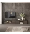 Meuble TV avec cheminée électrique et lumières LED