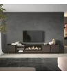 Mueble TV con chimenea eléctrica y luz LED industrial