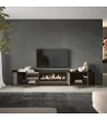 Mueble TV con chimenea eléctrica y luz LED industrial