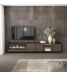 Mueble TV con chimenea eléctrica y luz LED industrial