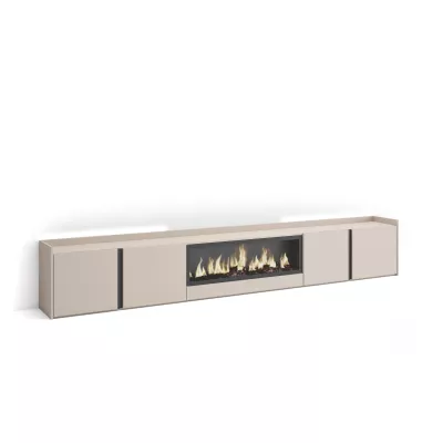 Meuble TV avec cheminée électrique et lumières LED