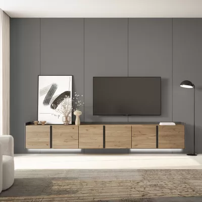 Mueble TV suspendido con luces LED