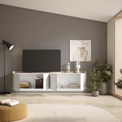 Meuble TV suspendu avec lumières LED