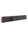 Mueble TV con luces LED | negro y roble