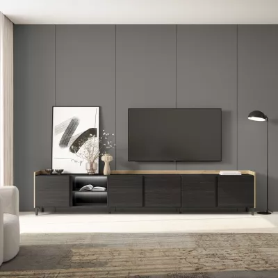 Meuble TV avec lumières LED style industriel