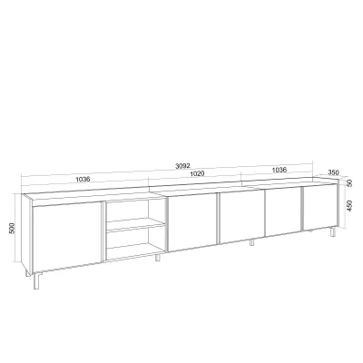 Mueble TV con luces LED estilo industrial