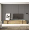 Mueble TV con LED | Roble y negro