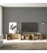 Mueble TV con LED | Roble y negro