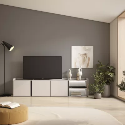 Meuble TV avec lumières LED Beige