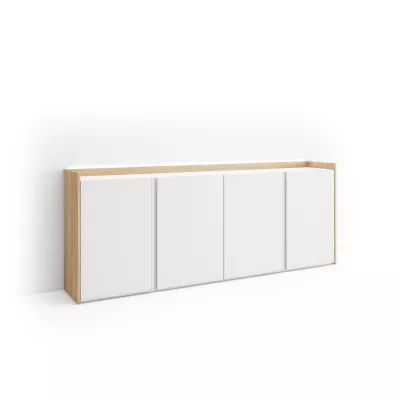 Aparador con luces LED claro | Blanco y roble