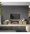 Mueble TV con chimenea eléctrica y luces LED