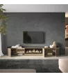 Mueble TV con chimenea eléctrica y luces LED