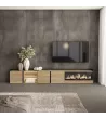 Mueble TV con chimenea eléctrica y luces LED