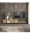 Mueble TV con chimenea eléctrica y luces LED estilo industrial
