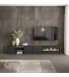 Mueble TV con chimenea eléctrica y luz LED