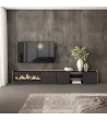 Mueble TV con chimenea eléctrica y luz LED
