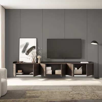 Mueble TV con luces LED y suspendido