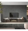Mueble TV con chimenea eléctrica y luz LED