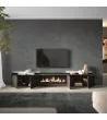 Mueble TV con chimenea eléctrica y luz LED