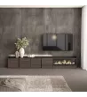 Mueble TV con chimenea eléctrica y luz LED