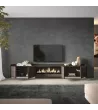 Meuble TV avec cheminée électrique et éclairage LED