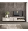 Mueble TV con chimenea eléctrica y luces LED estilo industrial