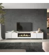 Mueble TV con chimenea eléctrica y luces LED estilo industrial