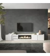 Mueble TV con chimenea eléctrica y luces LED