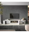 Meuble TV avec cheminée électrique et lumières LED
