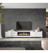 Mueble TV con chimenea eléctrica y luces LED diseño industrial