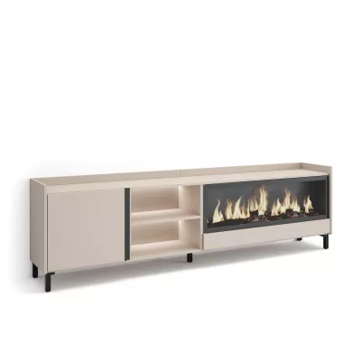 Mueble TV con chimenea eléctrica y luces LED diseño industrial