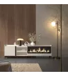 Mueble TV con chimenea eléctrica y luces LED diseño industrial