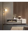 Mueble TV con chimenea eléctrica y luces LED diseño industrial