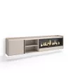 Meuble TV suspendu avec cheminée électrique et lumières LED