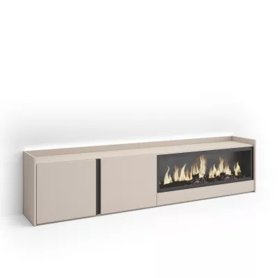 Mueble TV con chimenea eléctrica y luces LED